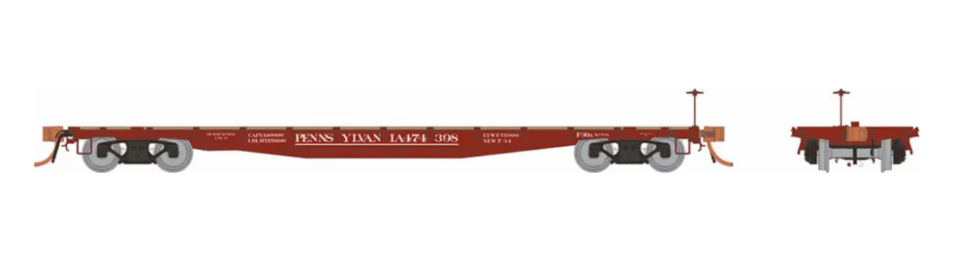 Rapido Trains 138001A HO Scale F30A 50' Flatcar "As Delivered" Pennsylvania PRR # Varies