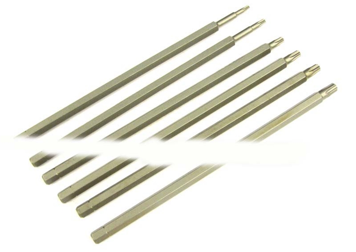 Hardened Steel TORX Star Drivers - Set of 6 (T10, T15, T20, T25, T27, T30)