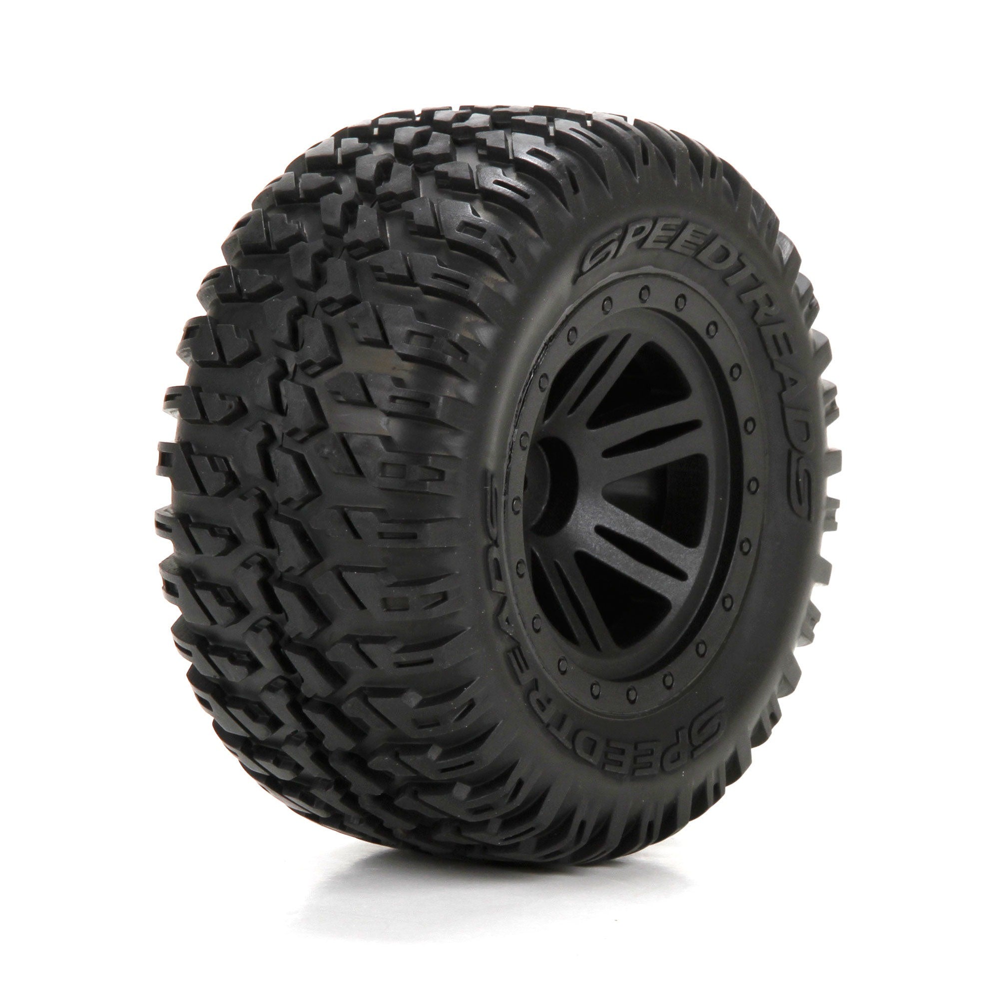 Front/Rear Tire Premounted on Black Wheel for 1/10 AMP MT/DB (ECX43012)