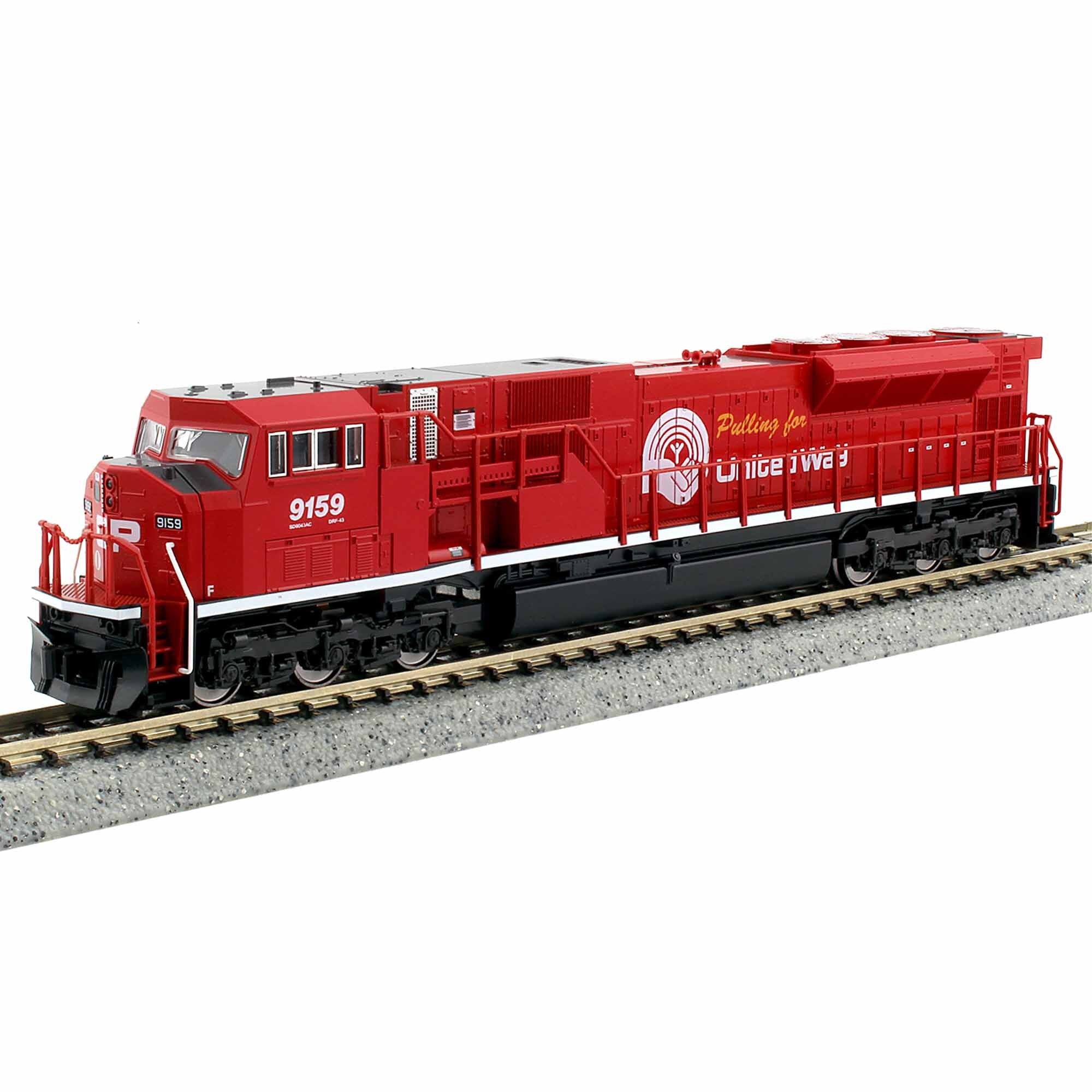 HO EMD SD90/43MAC Locomotive CP 9159 Pulling for United Way (KAT1765628)