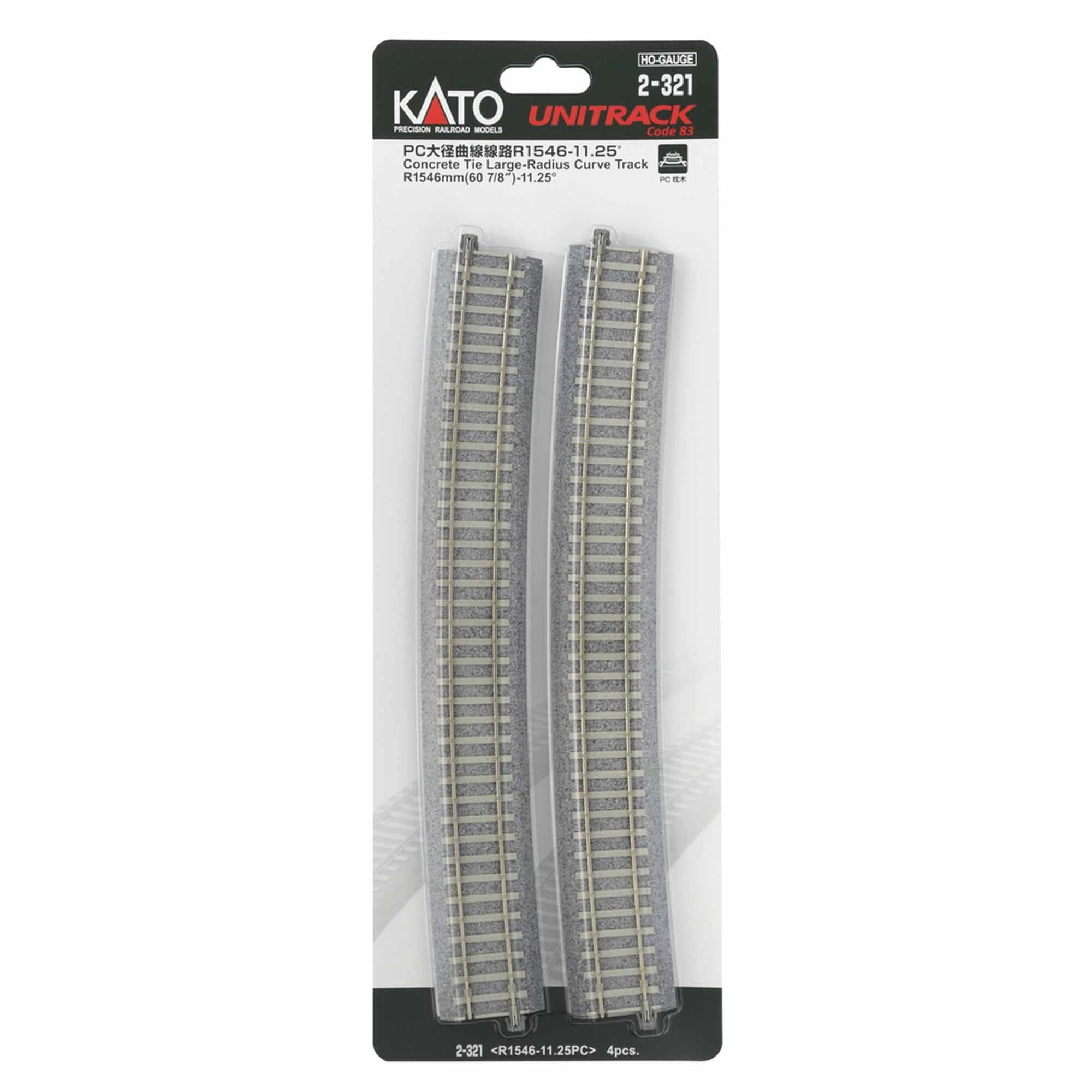 HO Concrete Tie Large-Radius Curve Track R 1546mm (KAT2321)