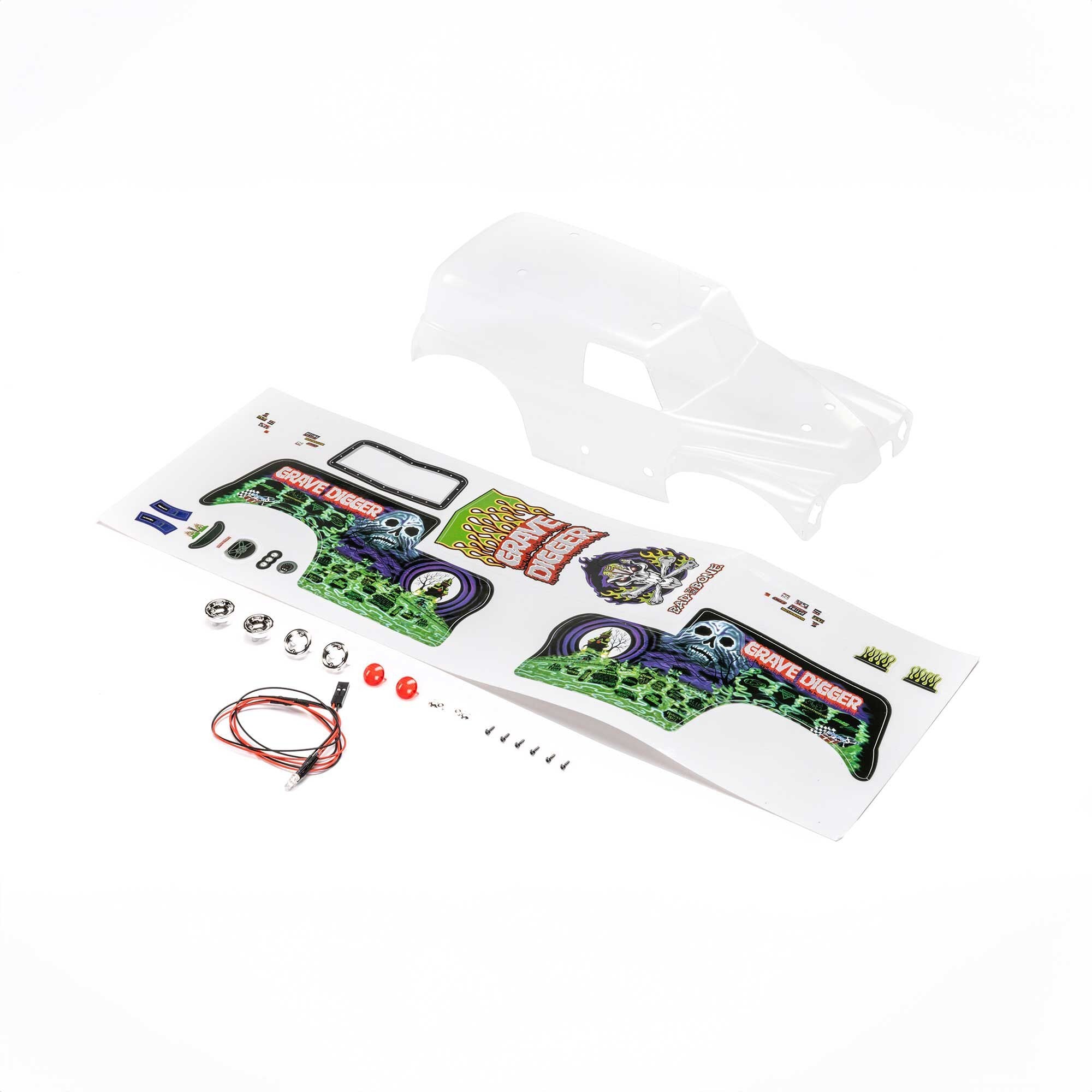 Grave Digger Clear Body Set for Mini LMT (LOS210045)