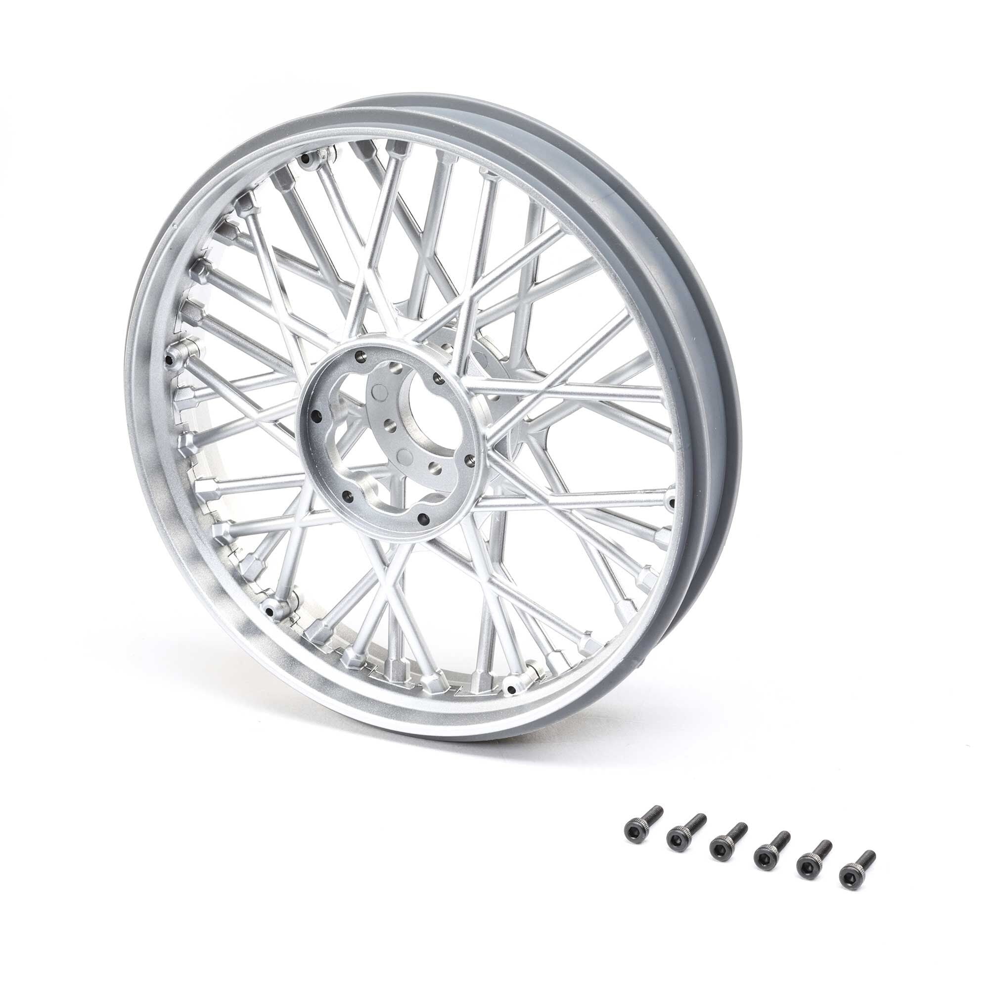 Satin Chrome Front Wheel Set for Promoto-MX (LOS46002)