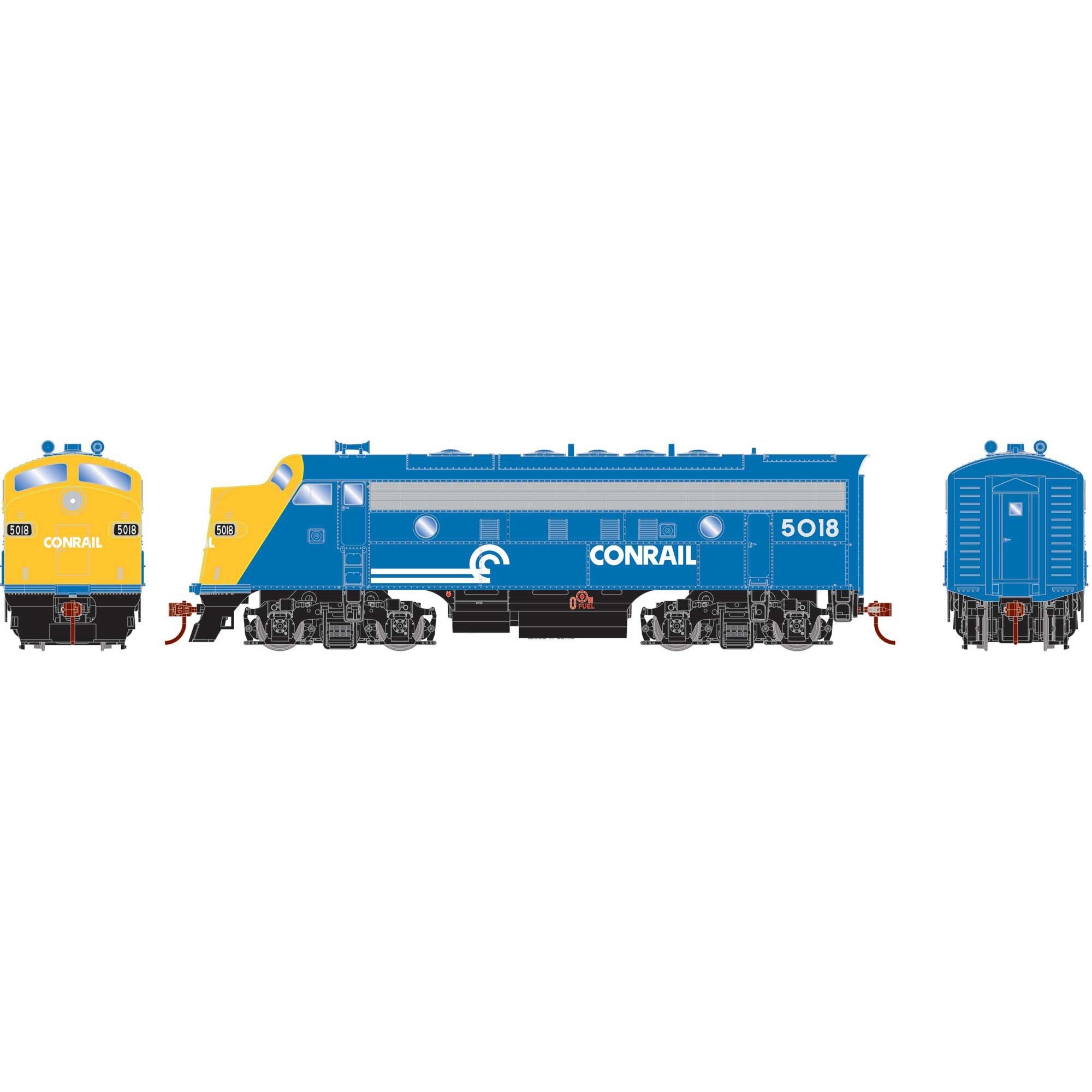 HO RND F7A Locomotive DCC-Ready CR #5018 (RND-2244)