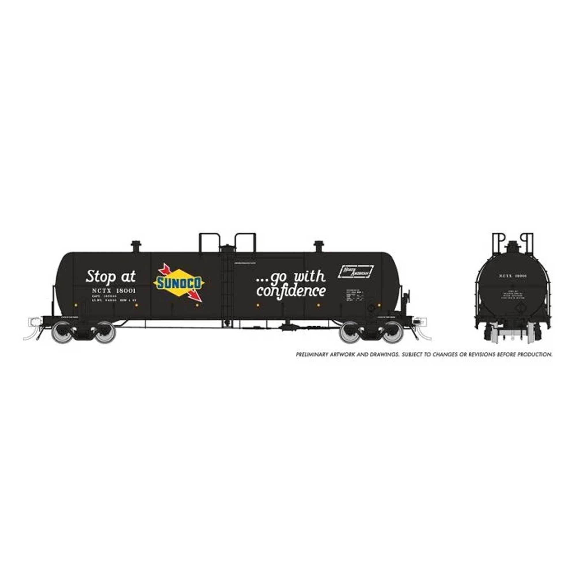 HO Procor 20K Gallon Tank Car Sunoco (NCTX) Single Car (RPI135018A)