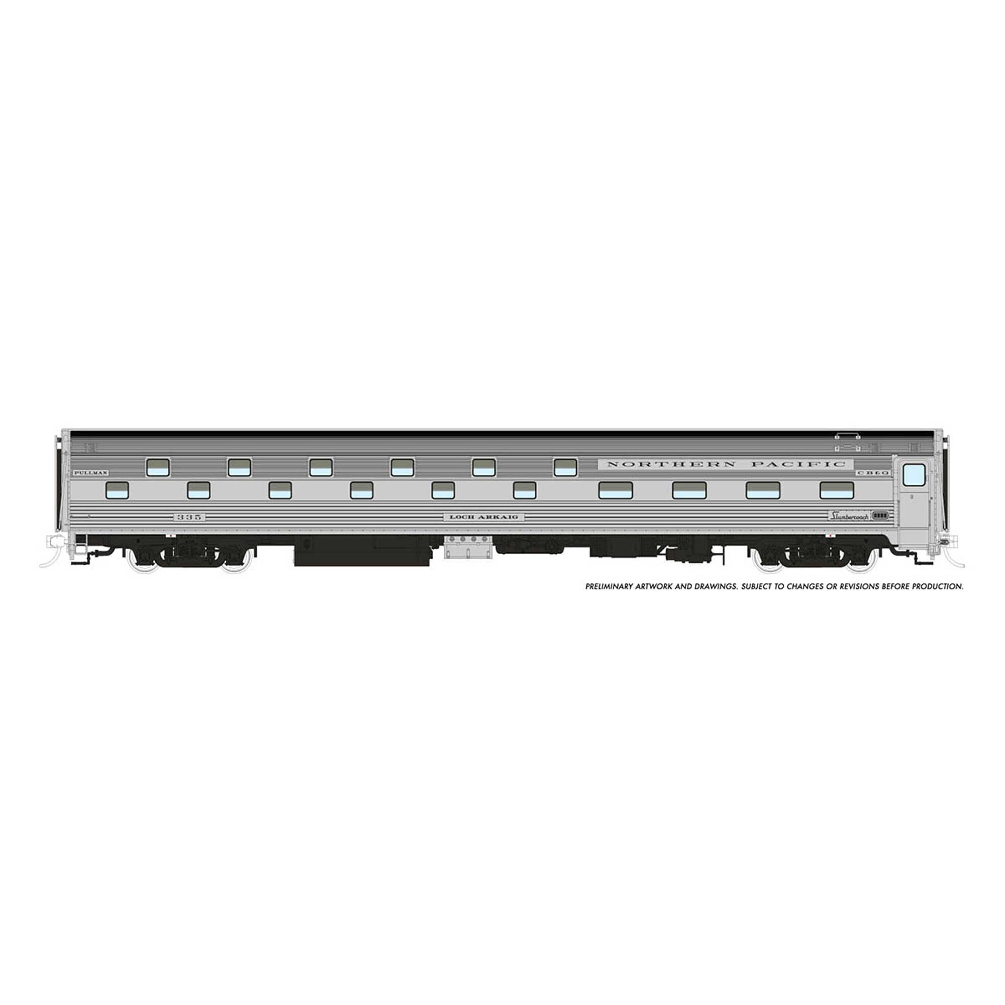 HO Budd Slumbercoach NP CB&Q Loch Arkaig 335 (RPI141016)