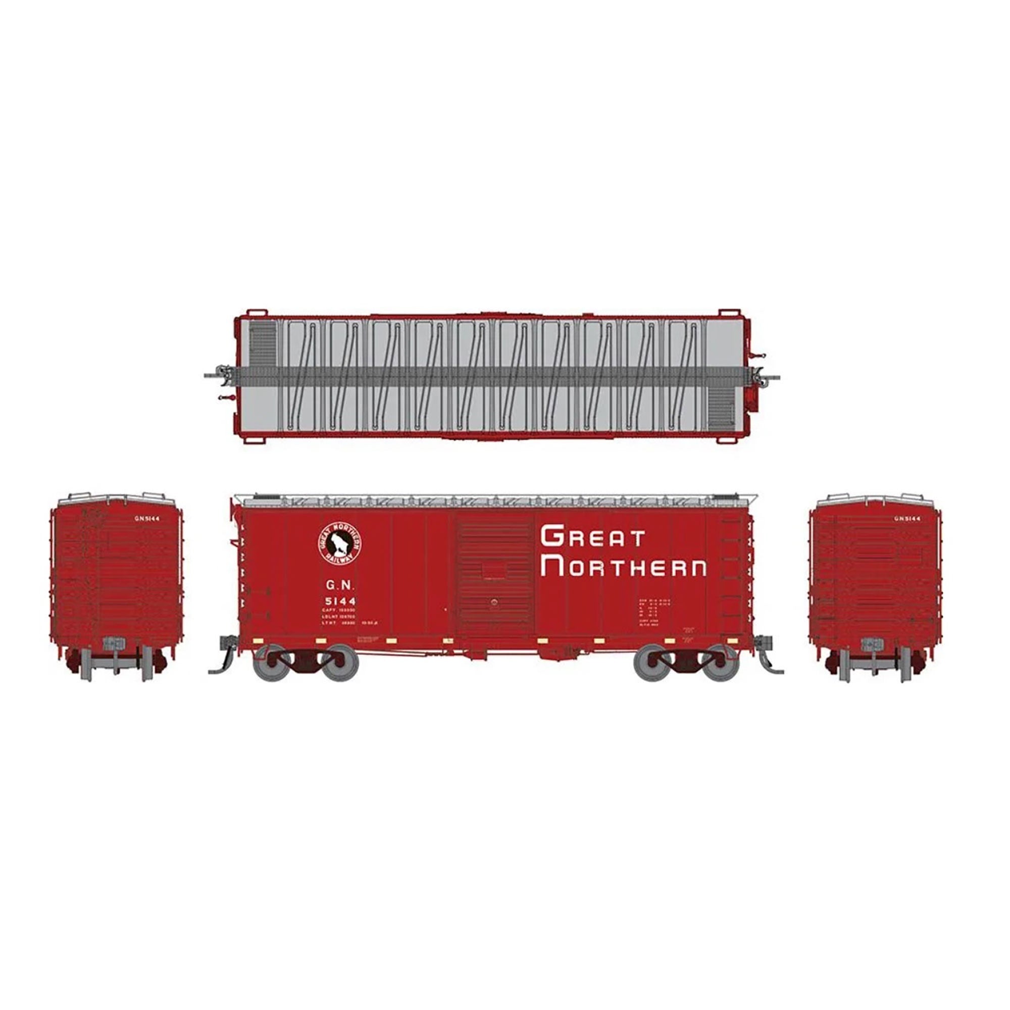 HO GN 40' Boxcar with Late IDNE Chinese Red (RPI155008)