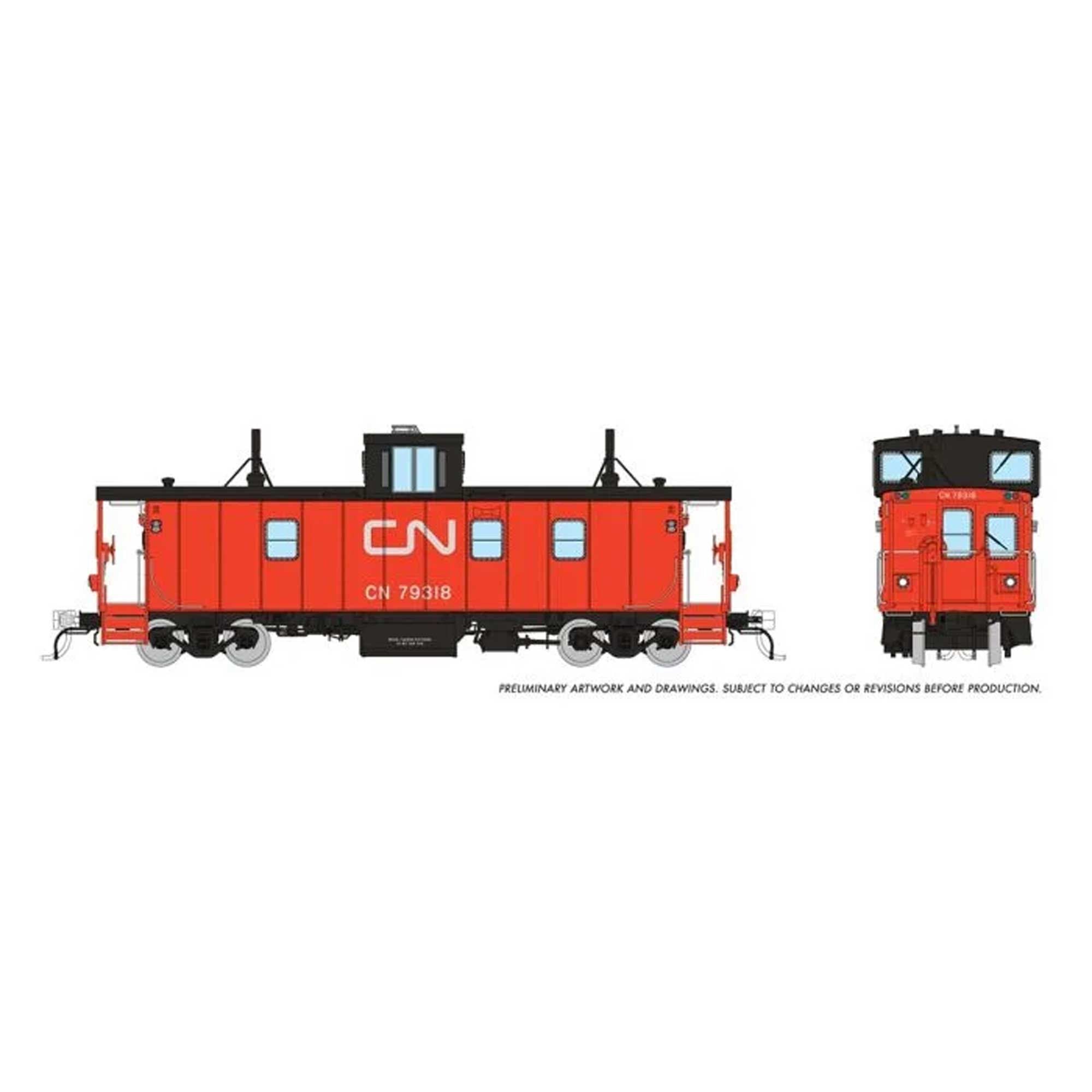 HO CN H-S Caboose CN As Delivered Red/Orange #79318 (RPI166006)