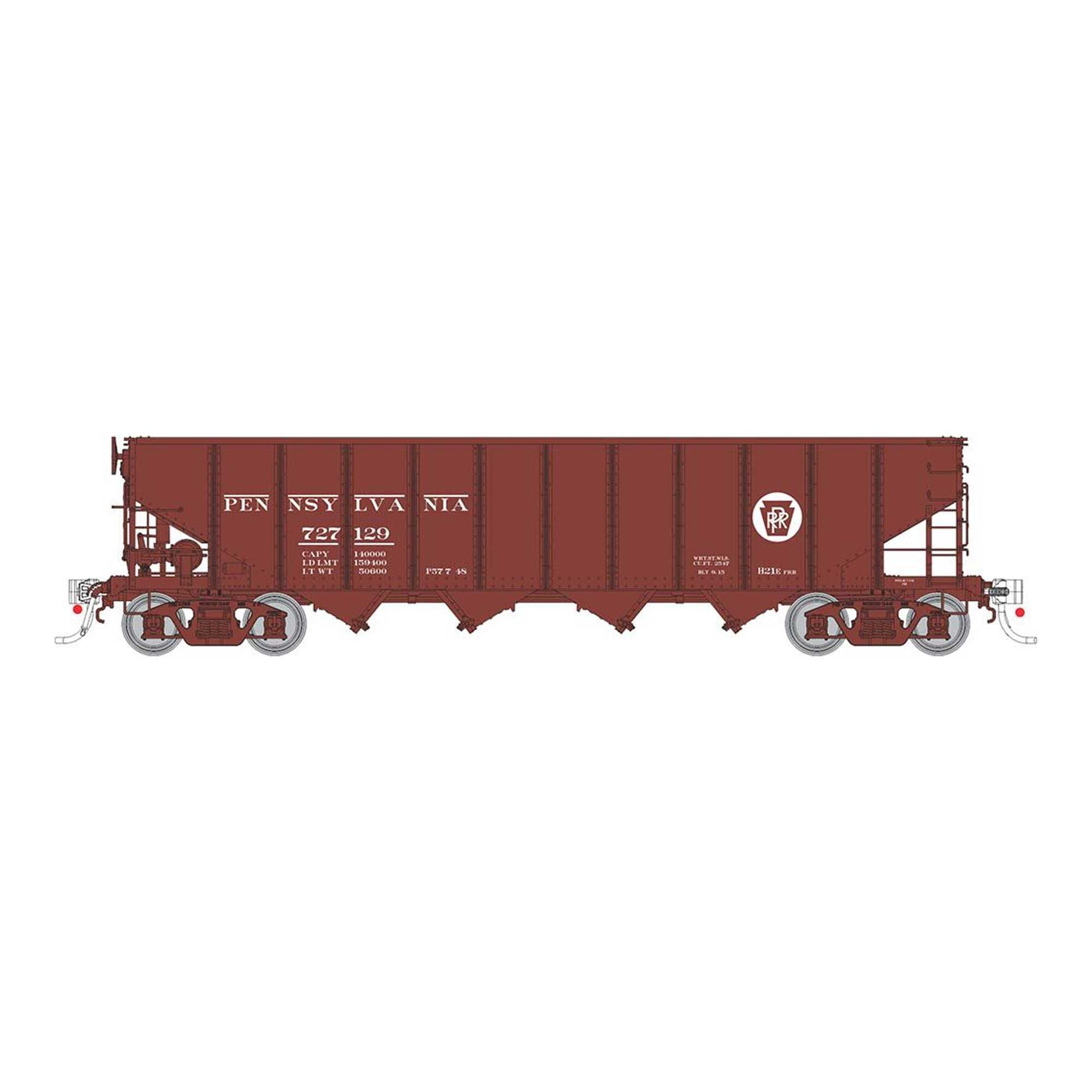 HO H21E 4-Bay Hopper PRR Red Circle Keystone (RPI178005A)