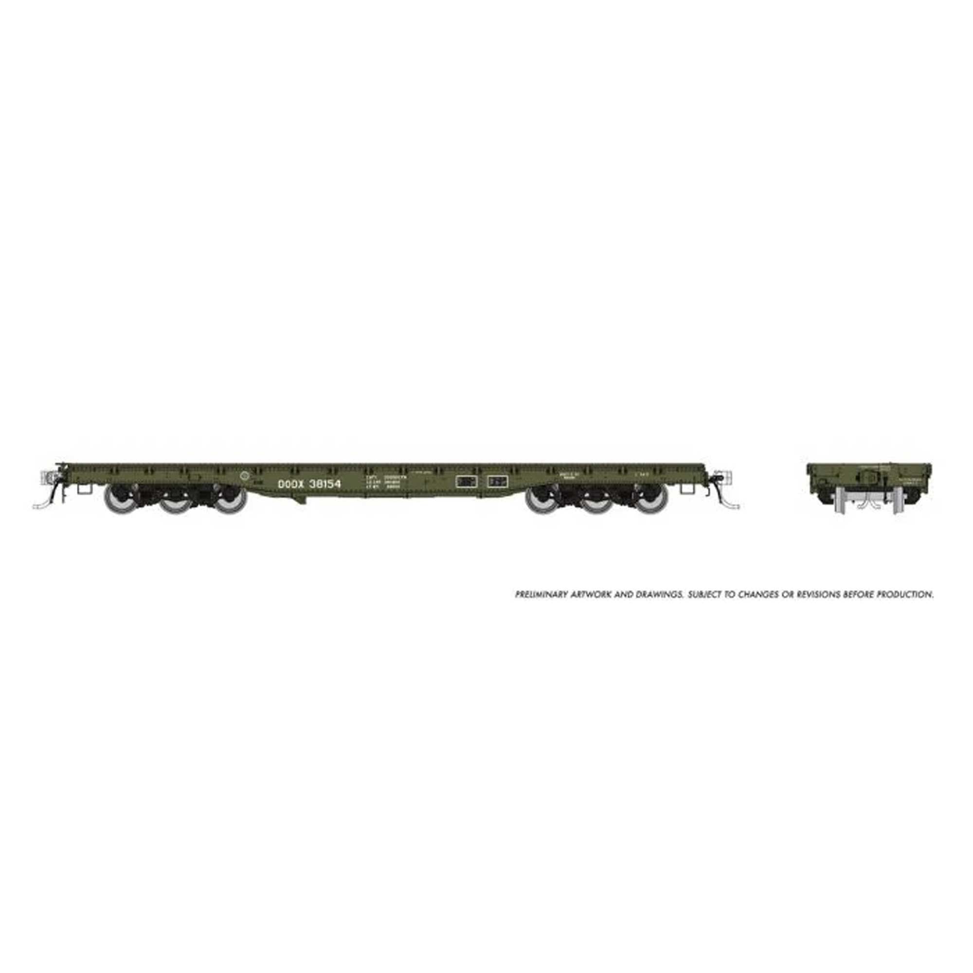 HO Magor 54ft DODX Flatcar 6-Pack (RPI199003)
