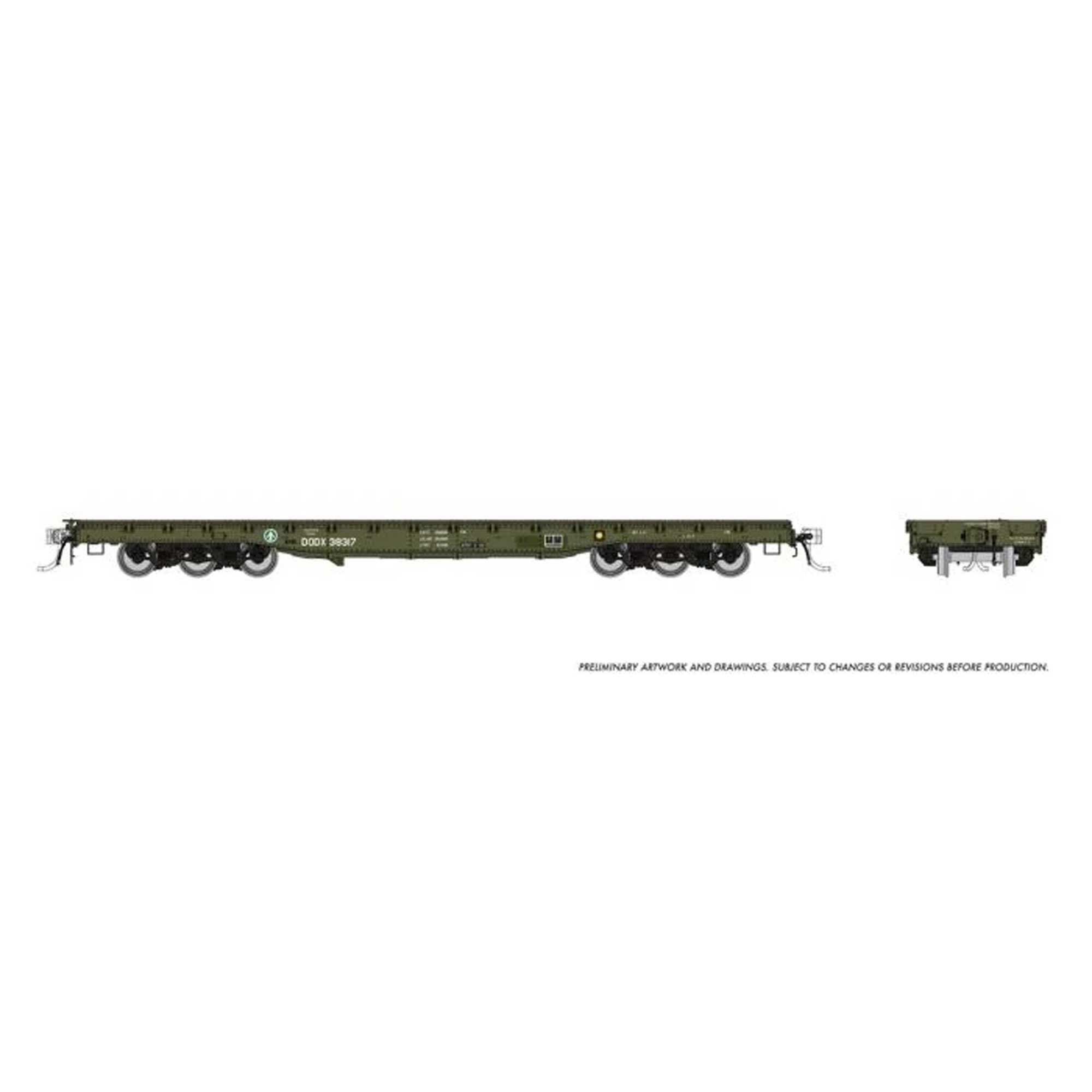HO Magor 54ft Flatcar DODX - Late Scheme 6-Pack (RPI199004)