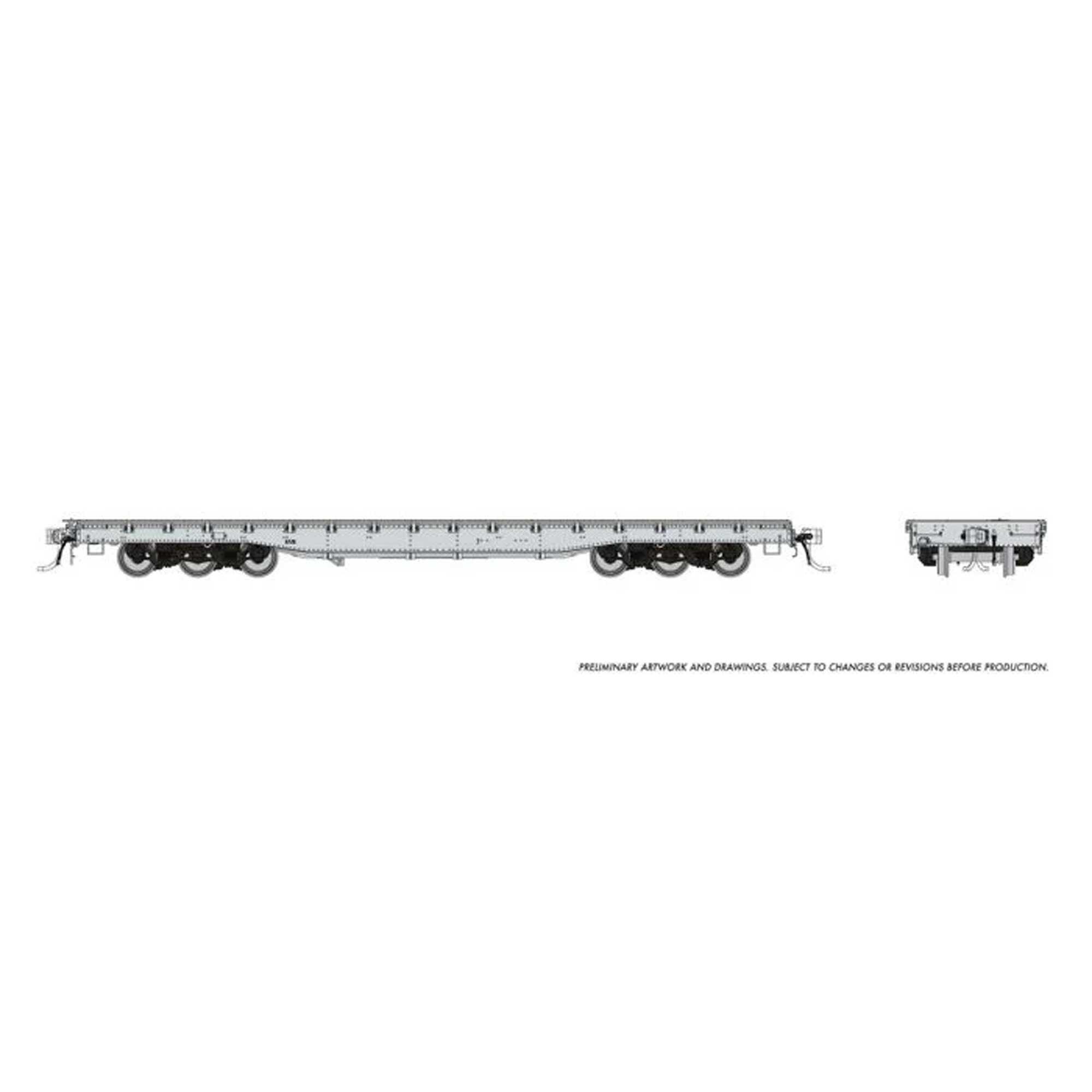 HO Magor 54ft Flatcar Unlettered in Grey (RPI199097)