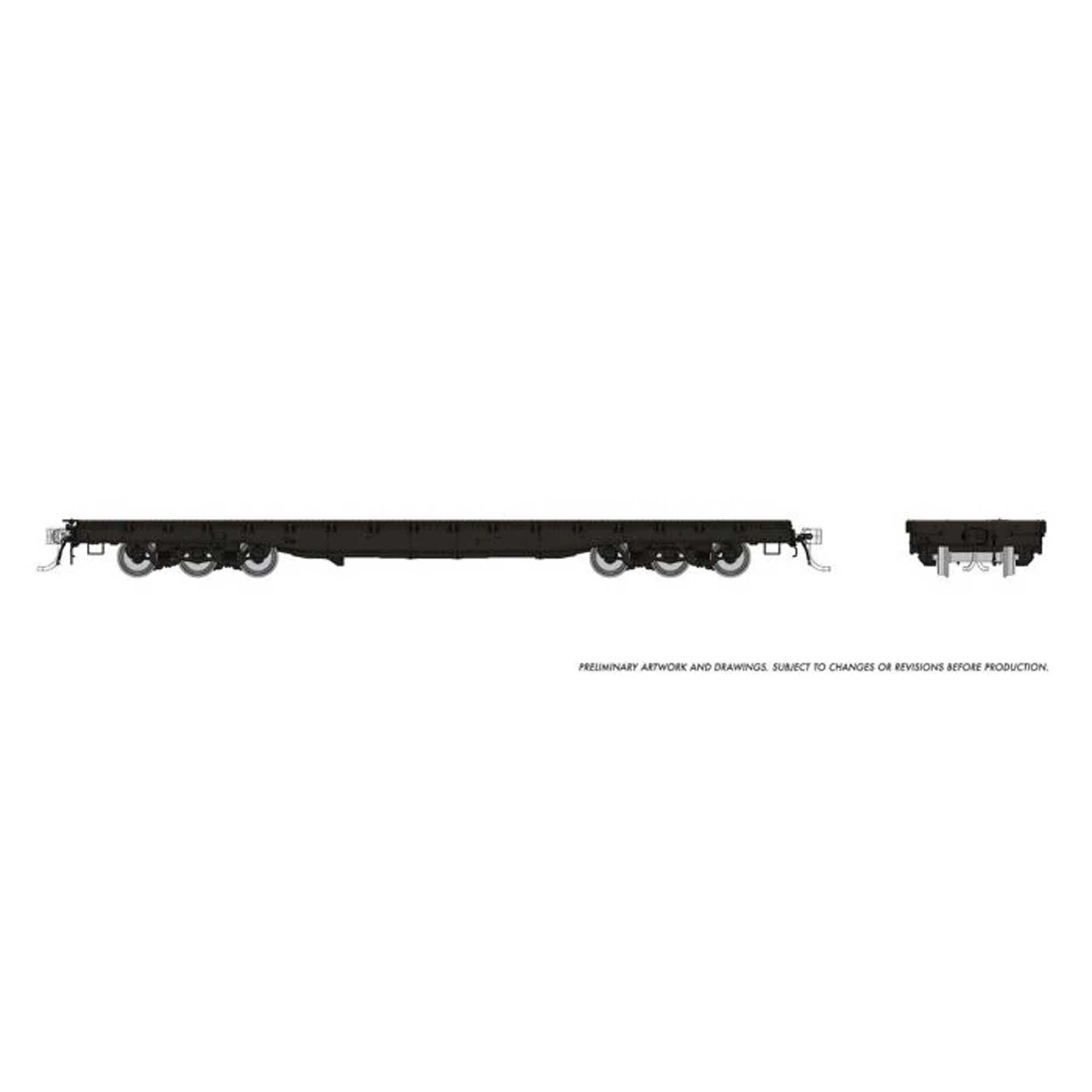 HO Magor 54ft Flatcar Black Unlettered (RPI199099)