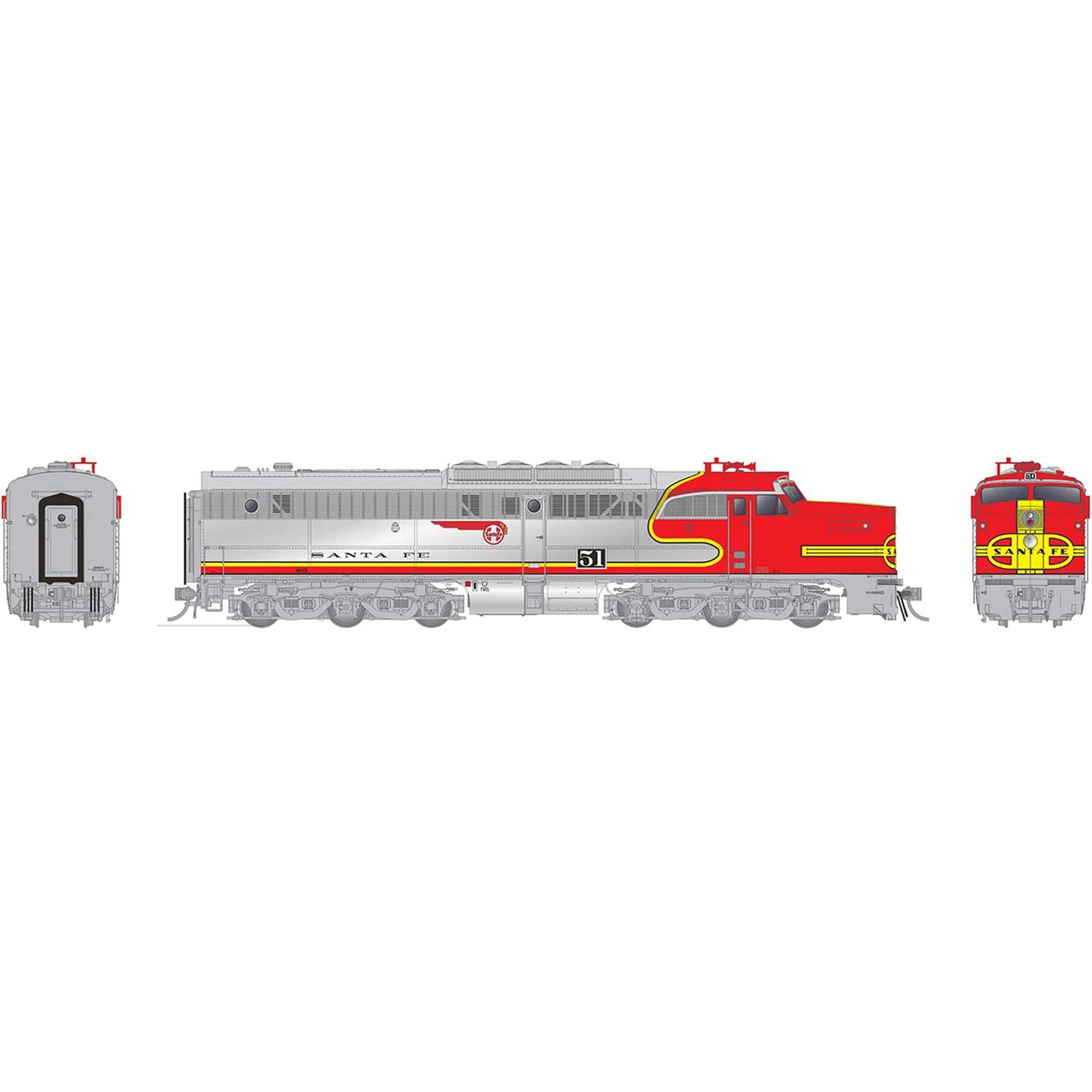 HO PA-1 Locomotive ATSF #51L (RPI23045)