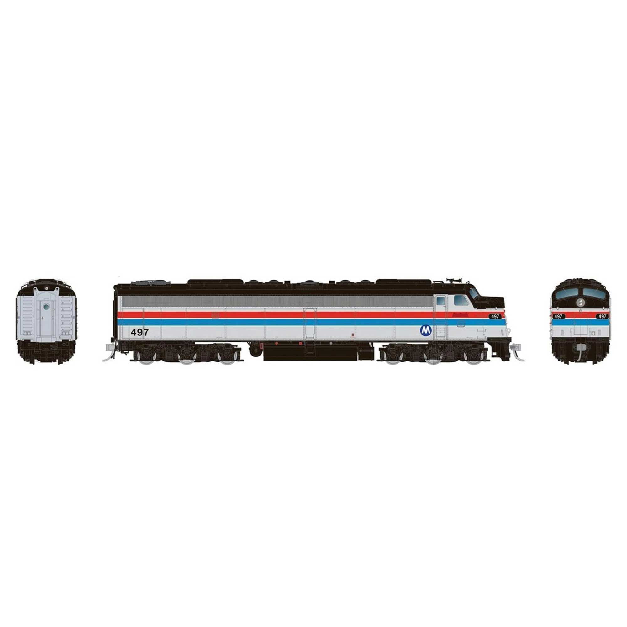 HO EMD E8A Locomotive with HEP, DCC & Sound, MTNTH #497 (RPI28806)