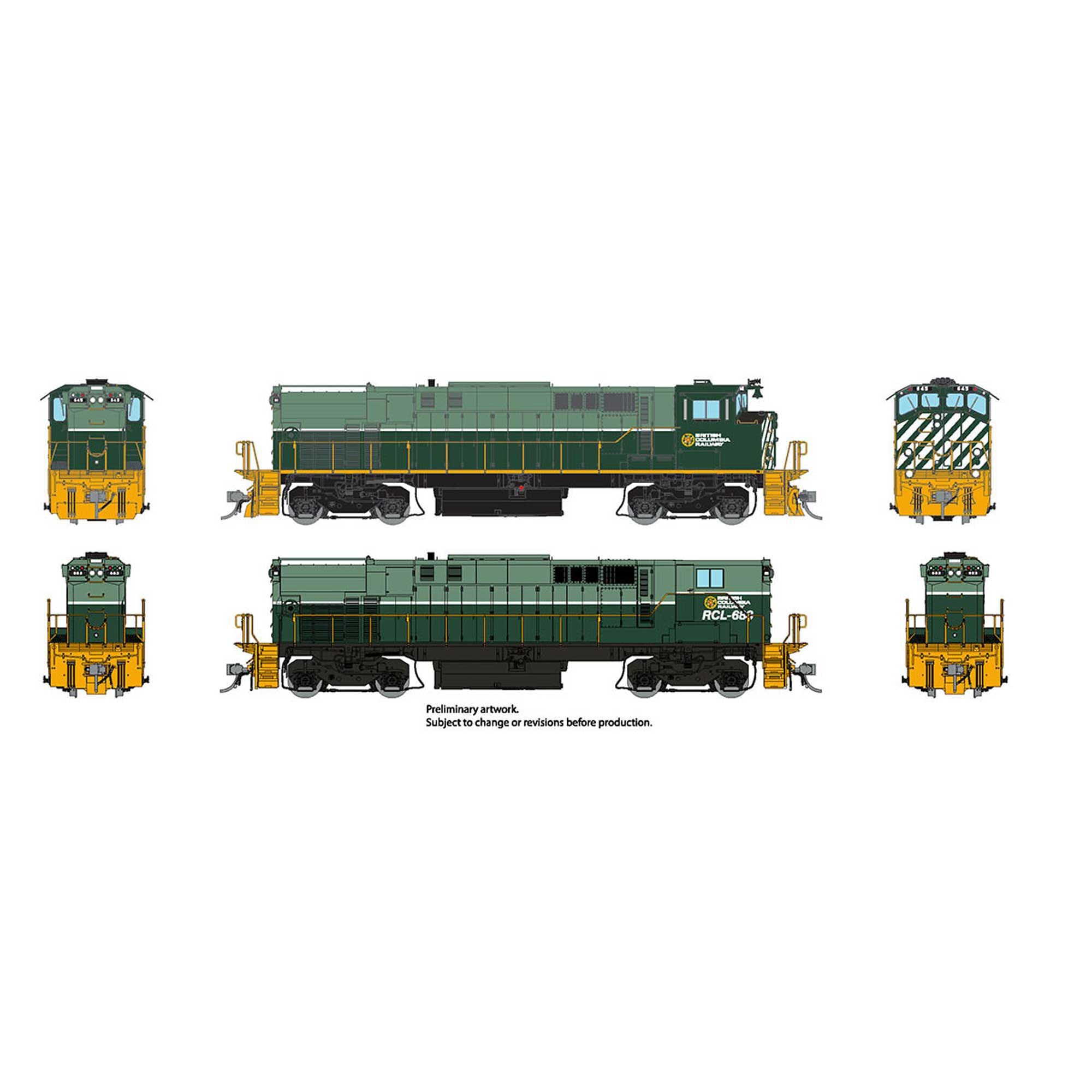HO M-420 & M-420B DCC & Sound Locomotive Set BCR Green #641 #681 (RPI33524)