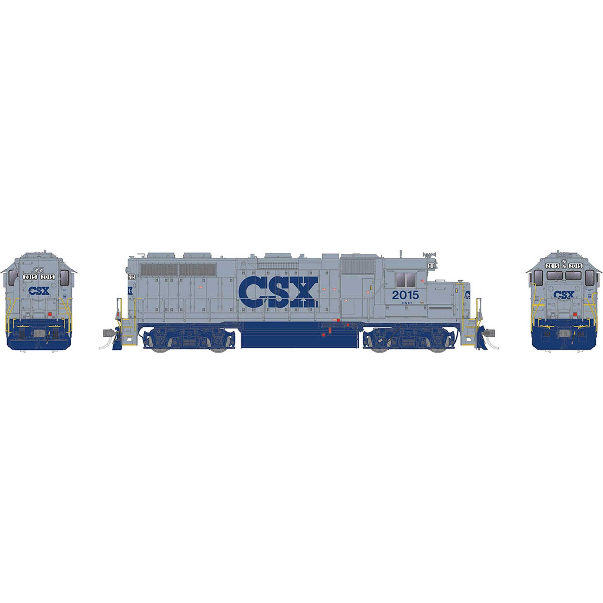 HO EMD GP38 Locomotive with DCC and Sound CSX Grey #2039 (RPI38510)