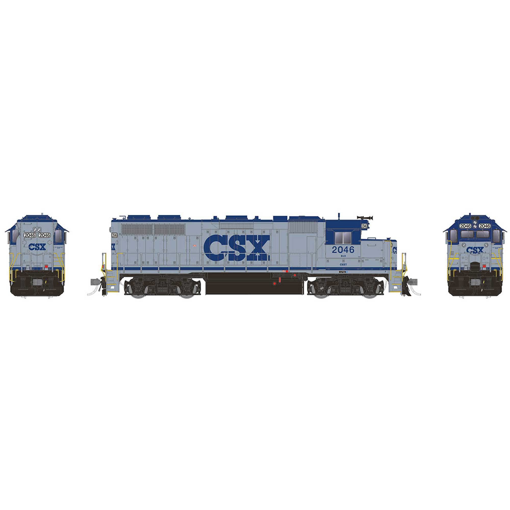 HO EMD GP38 Locomotive DCC & Sound CSX Grey Blue #2046 (RPI38512)