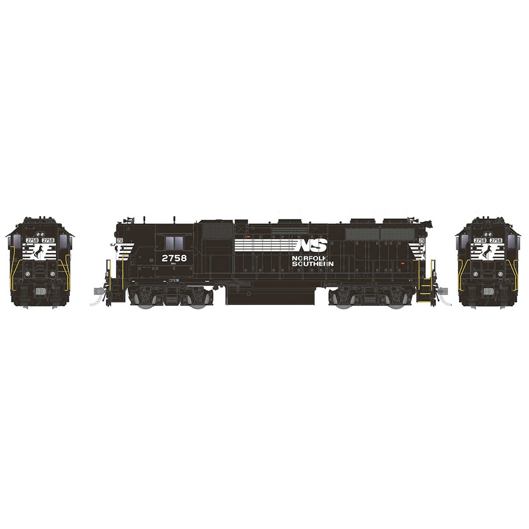 HO EMD GP38 High Hood Locomotive with DCC & Sound NS #2768 (RPI38518)