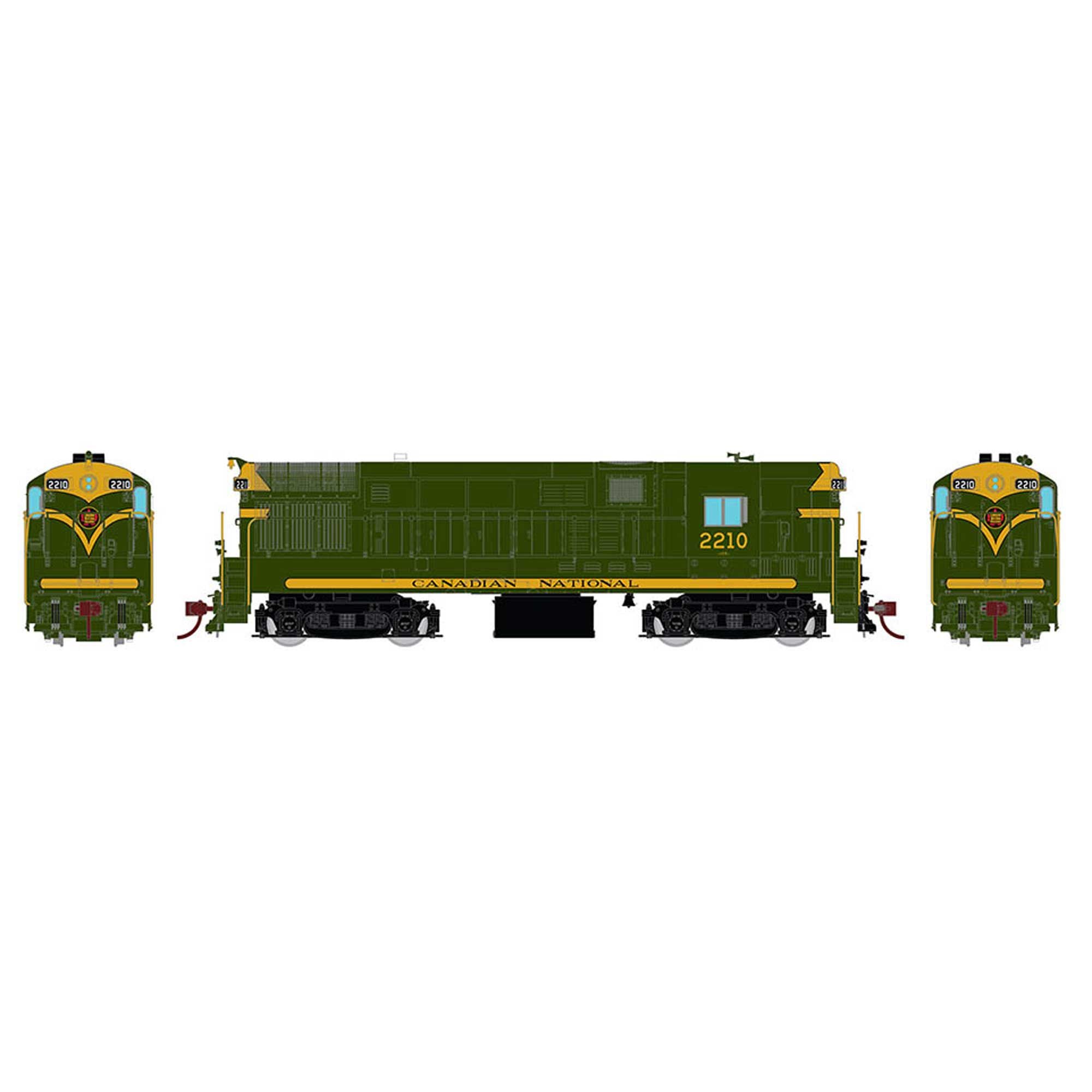 HO Scale H16-44 DC/DCC/S CN Green & Gold #2210 (RPI44527)