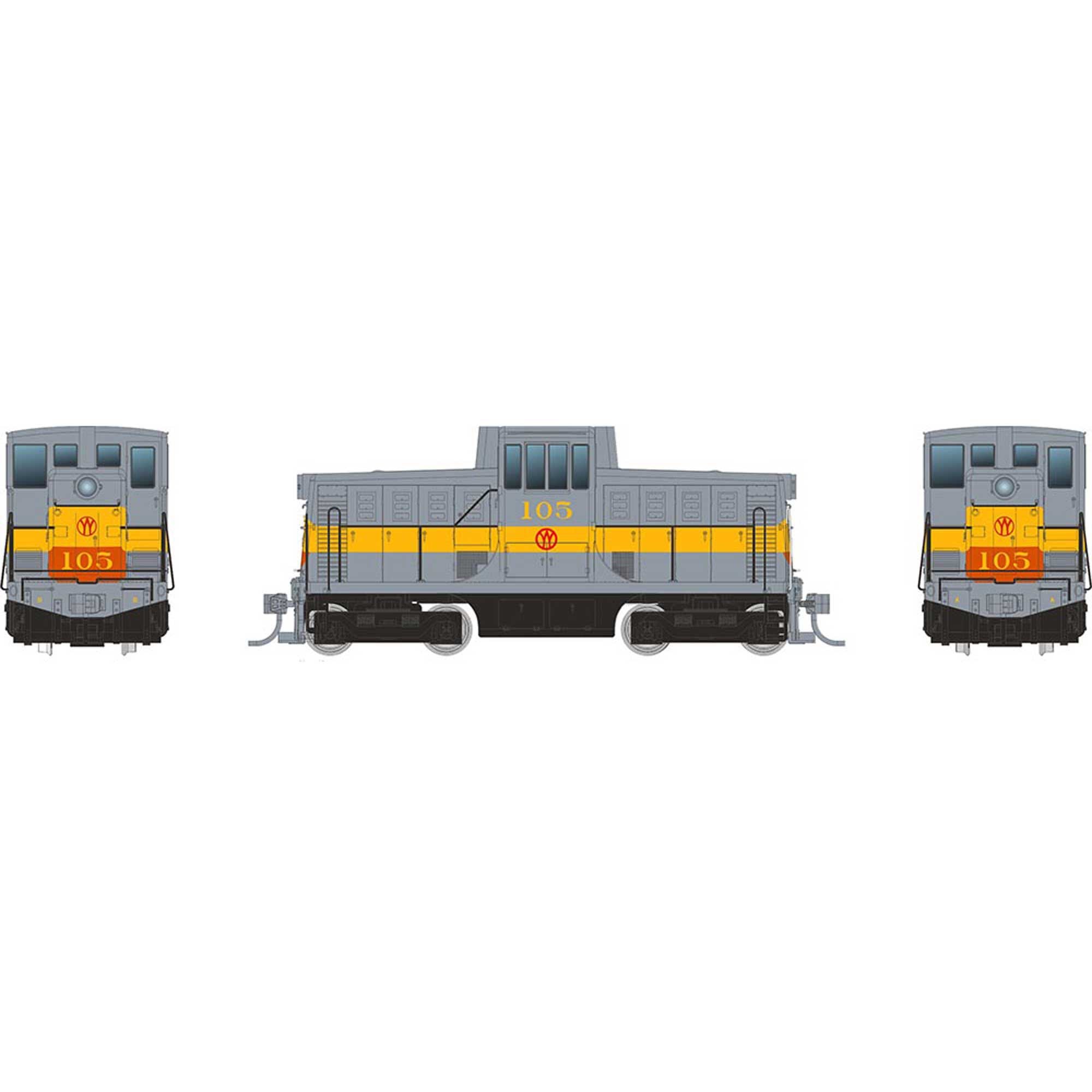 HO GE 44 Tonner Switcher Locomotive NYO&W Grey #103 (RPI48018)