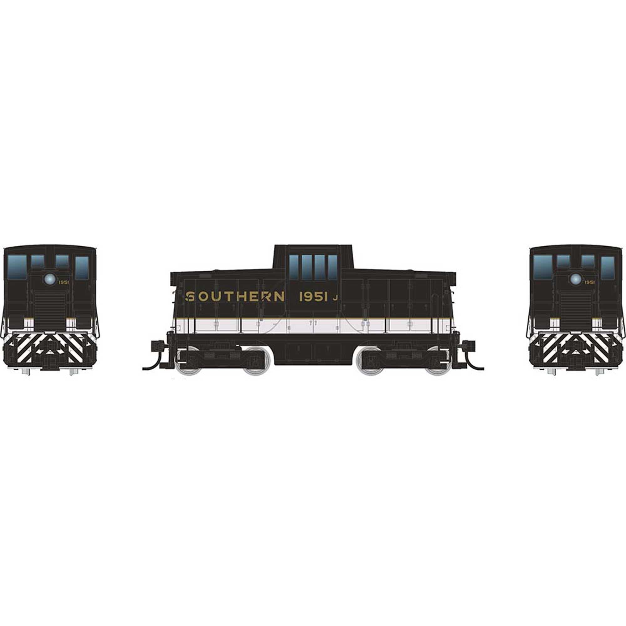 HO GE 44 Tonner Switcher Locomotive with DCC & Sound, SOU Tuxedo #1953 (RPI48529)