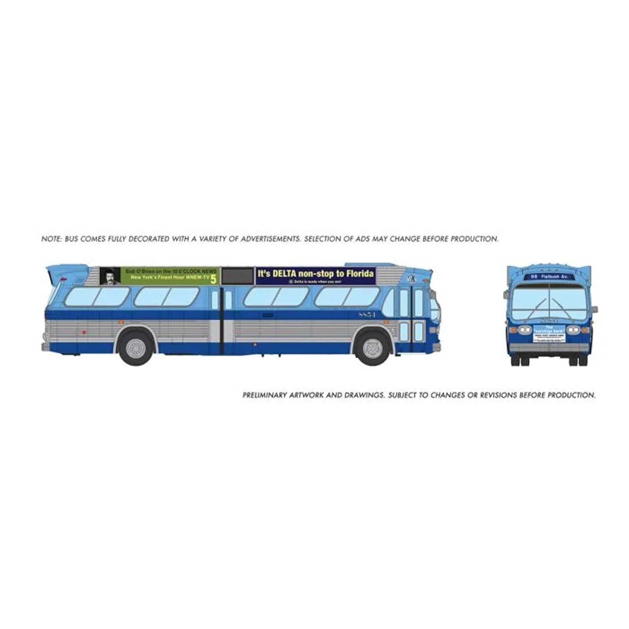 HO 1/87 New Look Bus Model - New York MTA with Ads (RPI753146)