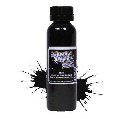 HIGH GLOSS BLACK / BACKER AIRBRUSH PAINT 2OZ SZX00110