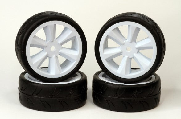 Gravity RC 124GTW USGT Pre-Glued Tires on White GT Wheels