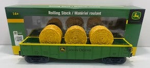 Lionel 6-84482 O Gauge John Deere Gondola with Hay Bails