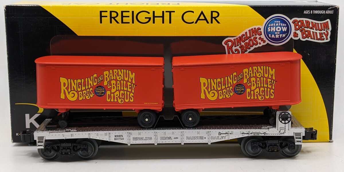 Lionel 6-21691 O Gauge Flat Car #80750 Car w/2 Trailers