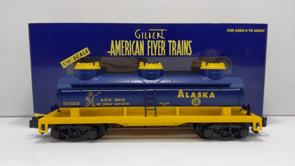 American Flyer 6-48412 S Gauge Alaska 3-Dome Tank Car #48412