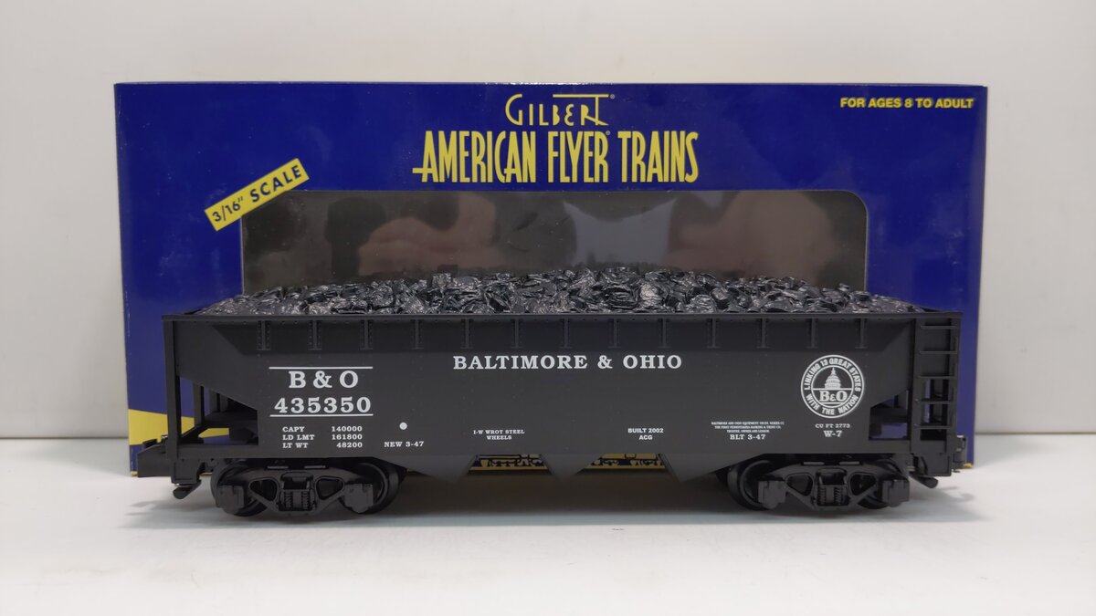 American Flyer 6-48620 S Scale Baltimore & Ohio Covered Hopper With Coal Load