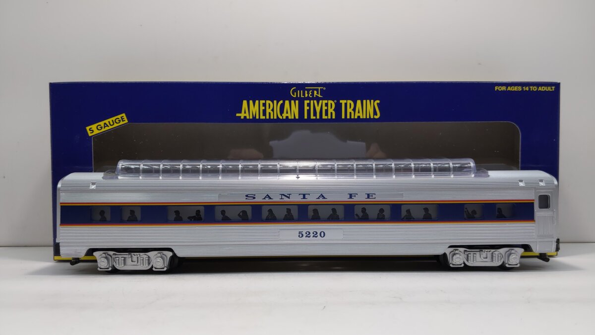 American Flyer 6-49940 S Scale Santa Fe Full Vista Dome Passenger Car