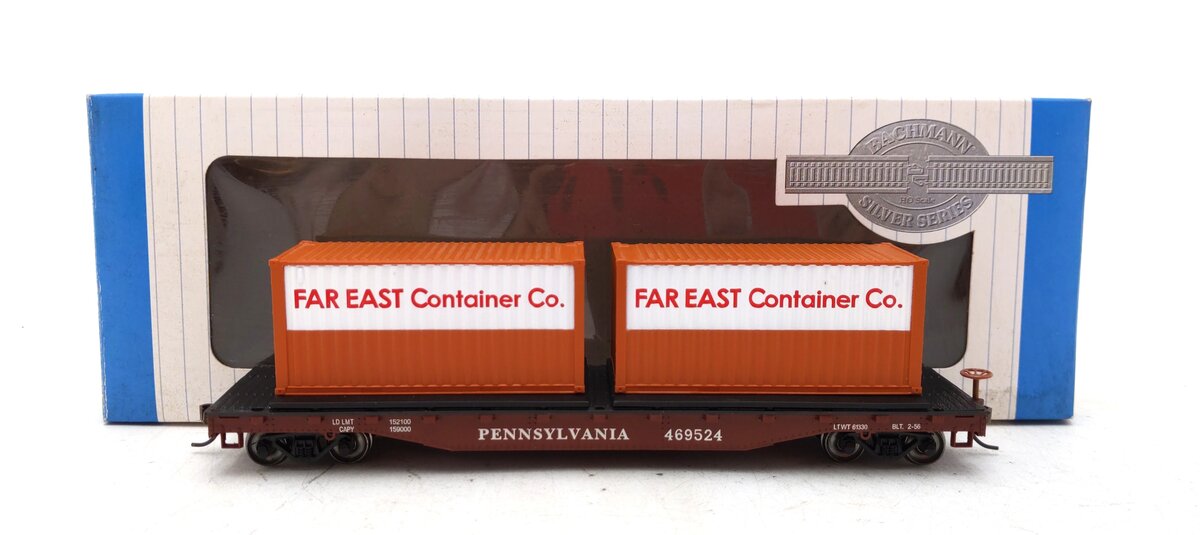 Bachmann 18906 HO Pennsylvania 50' Flatcar w/Containers