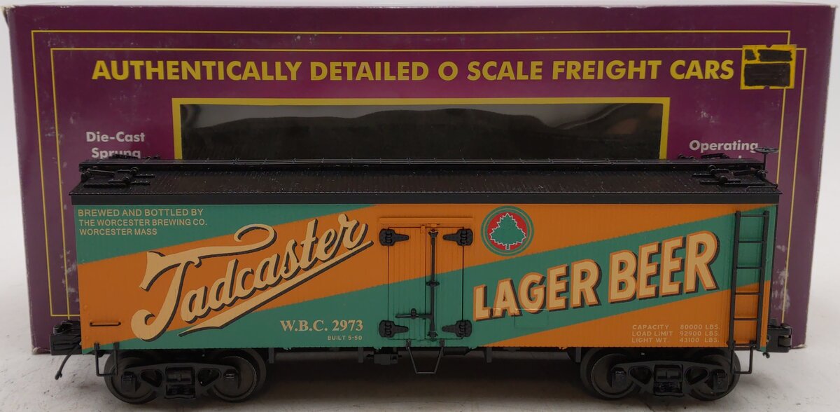 MTH 20-94349 O Gauge Tadcaster 36' Woodside Reefer Car #2973