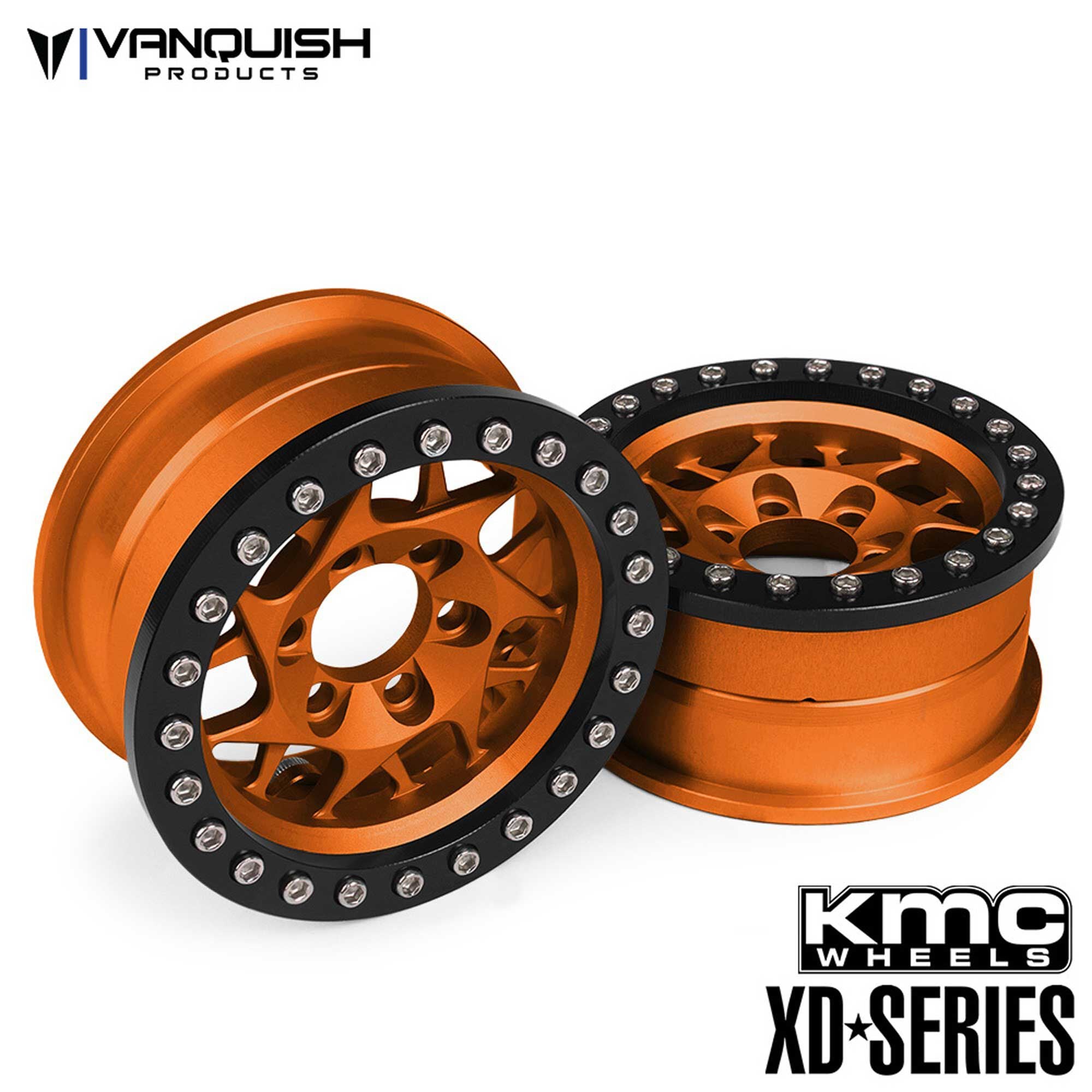 KMC 1.9 XD127 Bully Beadlock Wheels (Orange Anodized) (VPS07715)