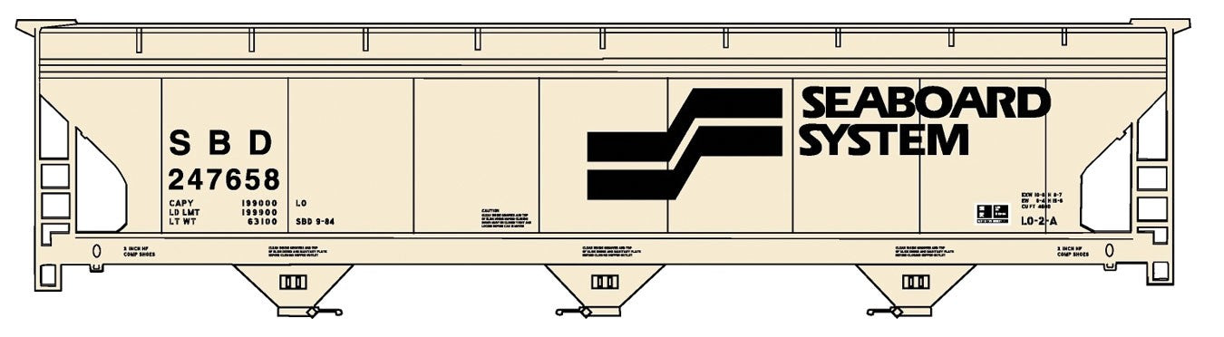 Accurail 20271 HO Scale ACF Covered Hopper Seaboard System SBD 247658 Kit