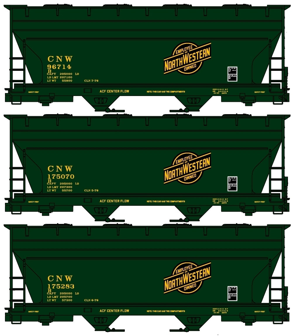 Accurail 8132 HO ACF 2-Bay Covered Hopper Chicago NorthWestern CNW Kit