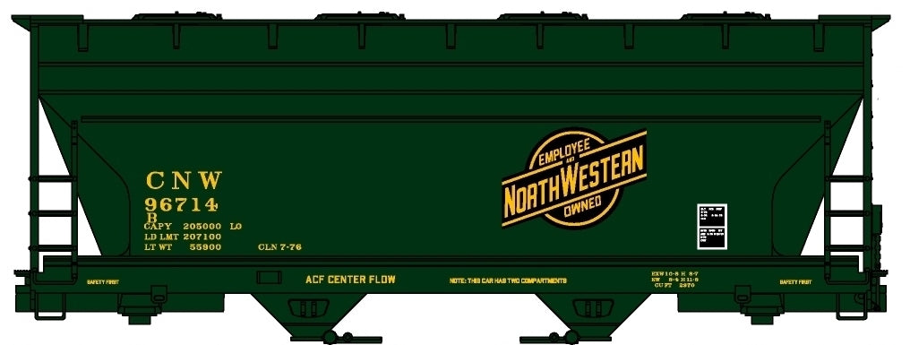 Accurail 81321 HO ACF 2-Bay Covered Hopper Chicago NorthWestern CNW Kit