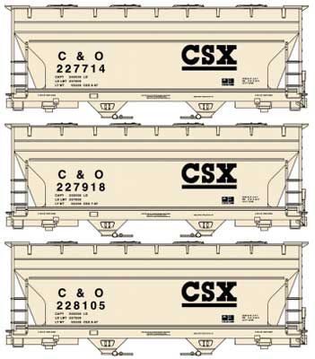 Accurail 8134 HO ACF 2-Bay Covered Hopper CSXT Kit