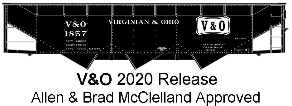Accurail HO Scale USRA Triple Hopper Viginian & Ohio V&O 1857 Kit