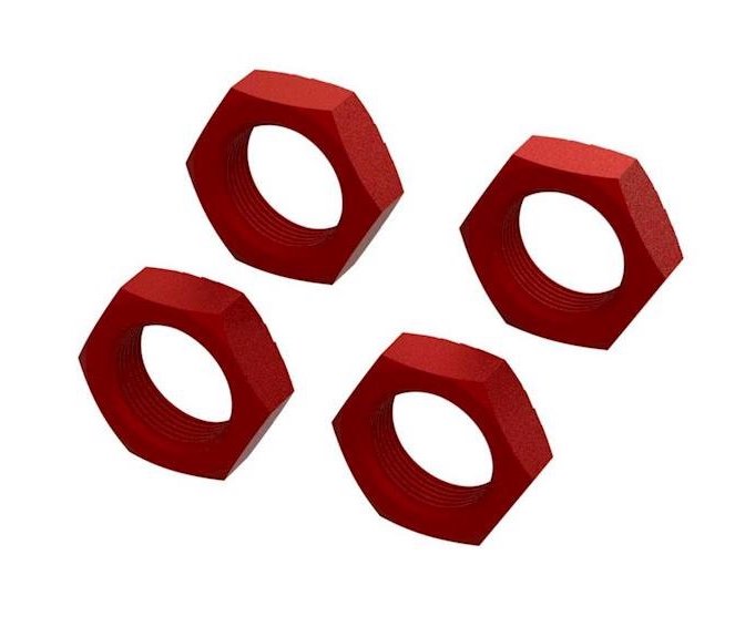 ARRMA ARA310929 24mm Red Aluminum Wheel Nuts