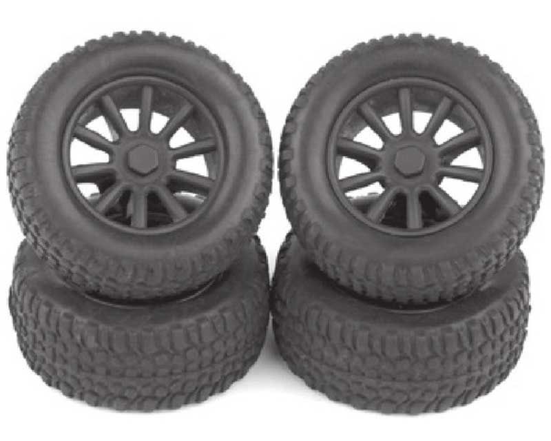 Team Associated 21426 SC28 Front and Rear Wheels and Tires Mounted SC28 (21426)