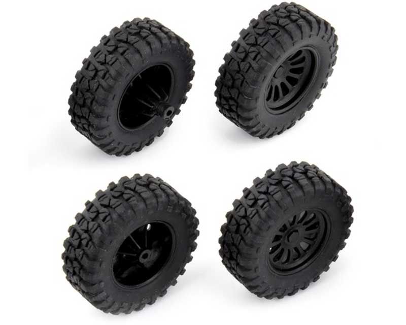 Team Associated 21431 MT28 Front and Rear Wheels and Tires Mounted SC28 (21431)