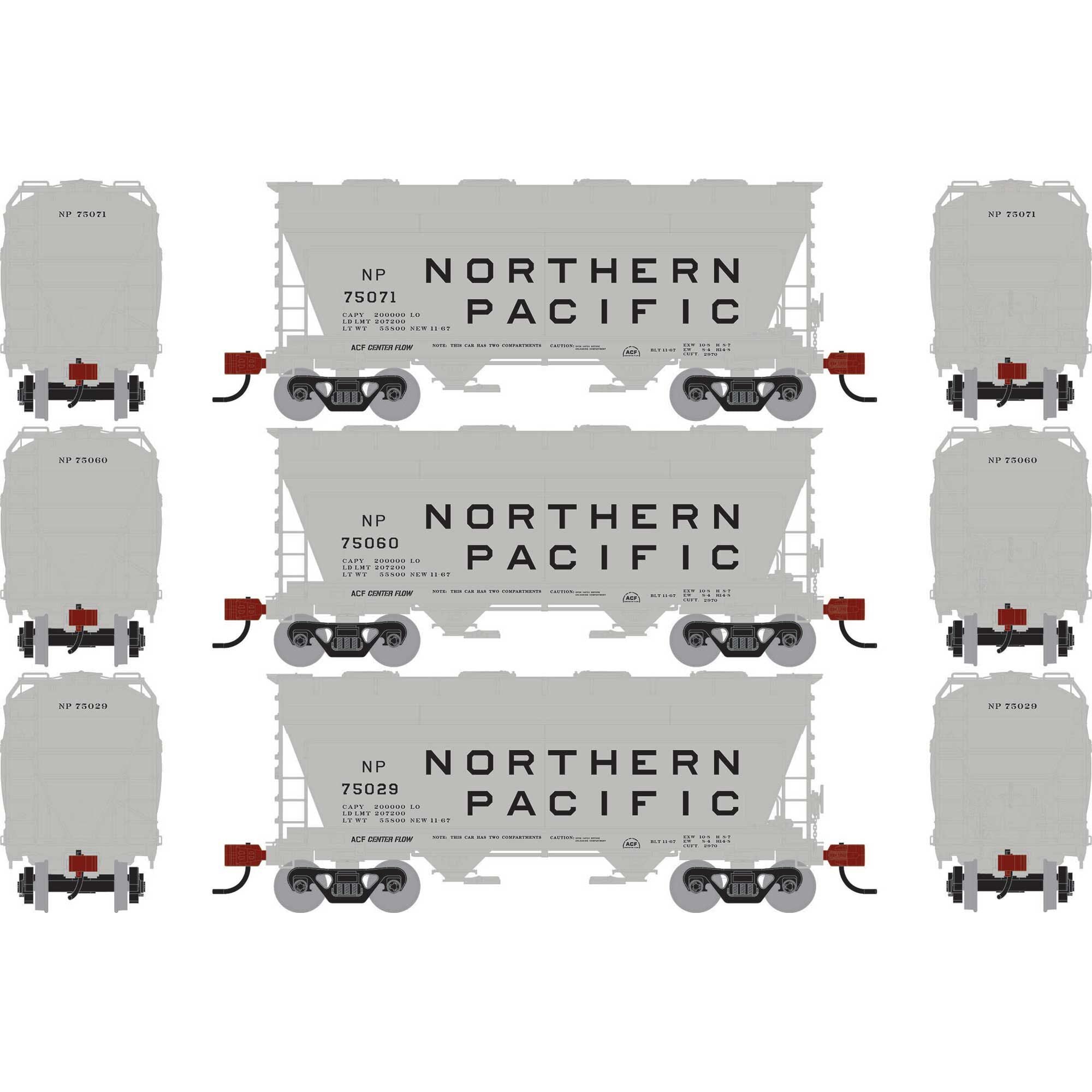 HO ACF 2970 Covered Hopper NP #75029/75060/75071 (ATH-1691)