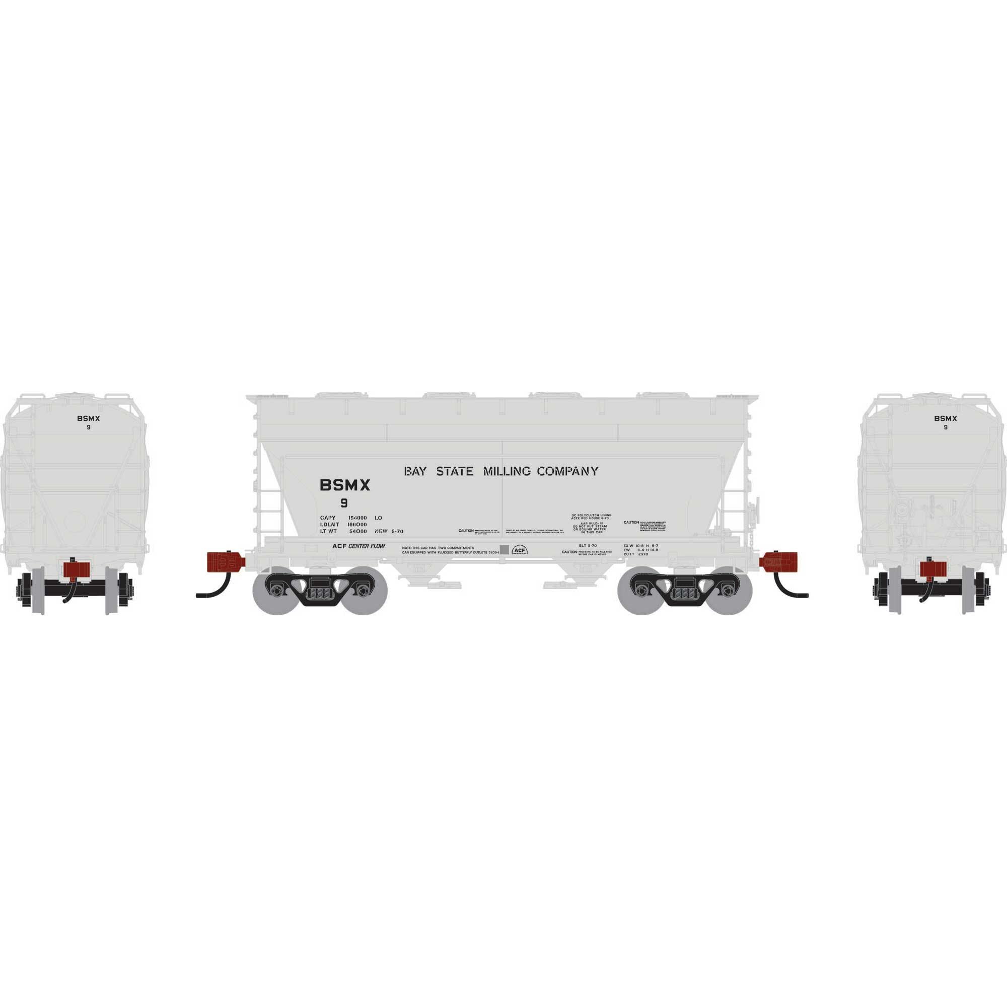 HO ACF 2970 Covered Hopper BSMX #9 (ATH-1693)