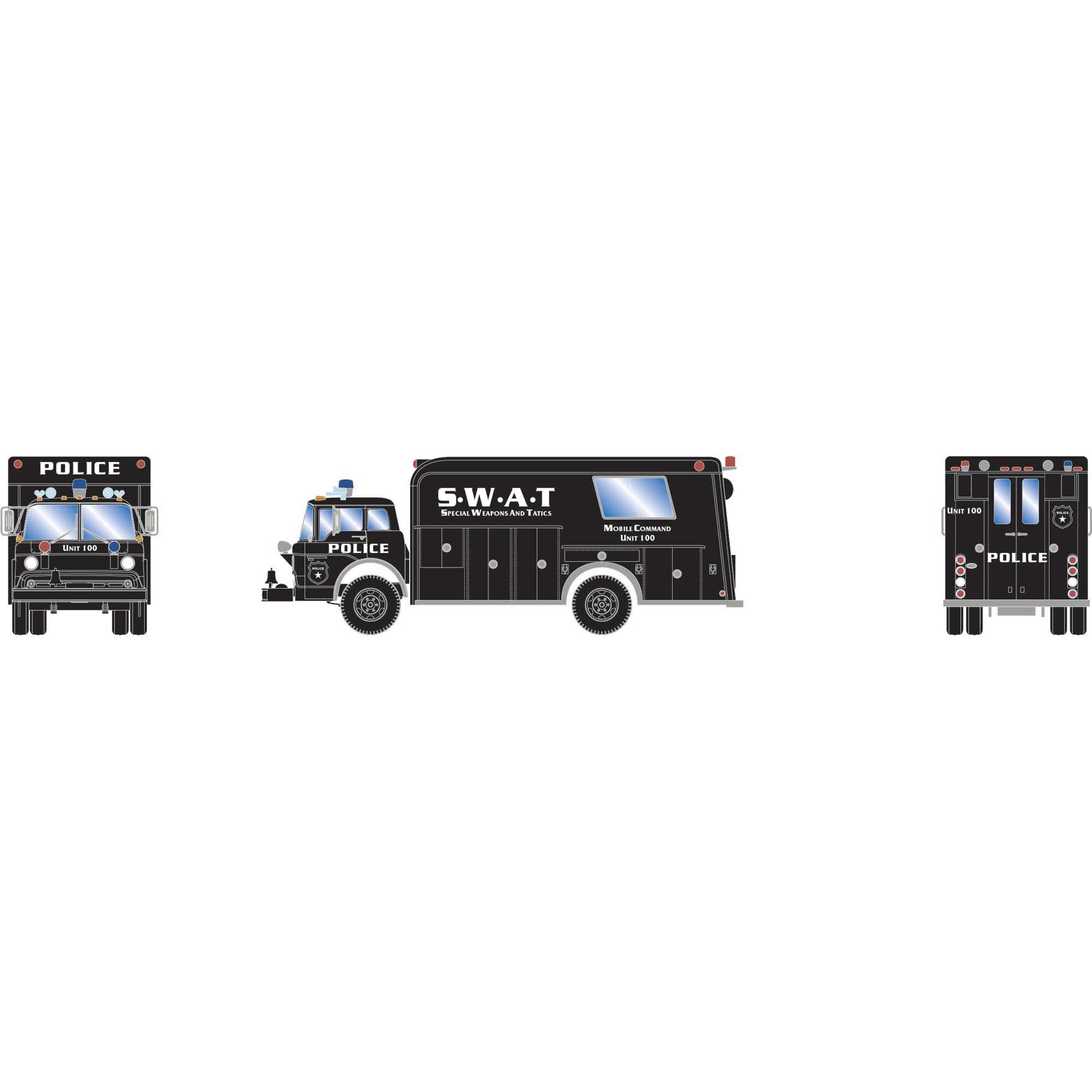 HO Ford C Police Truck Tri-County SWAT Command 100 (ATH29473)