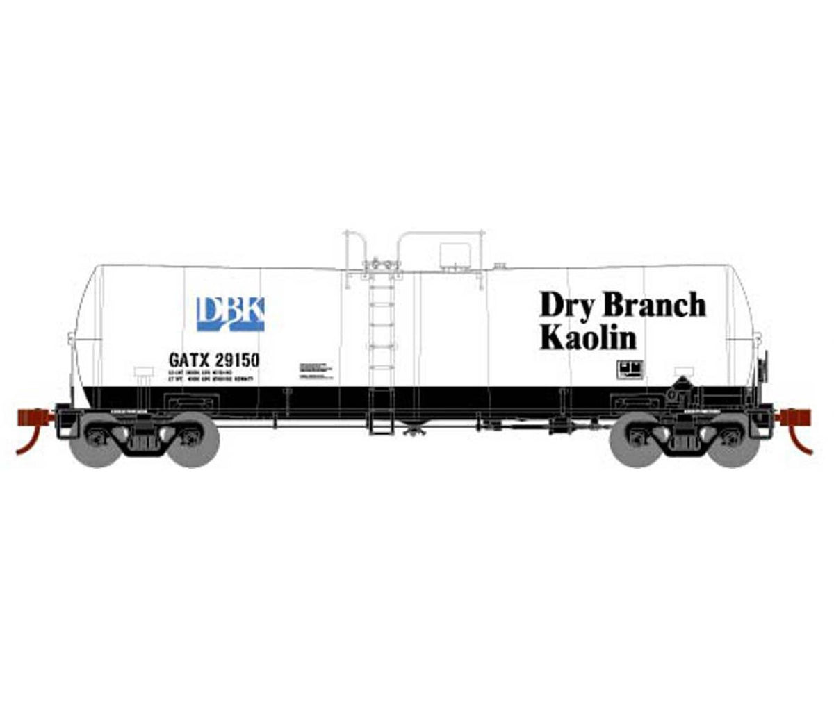 Athearn 16351 HO Scale 16k Clay Slurry Tank Car Dry Branch Kaolin GATX 29150