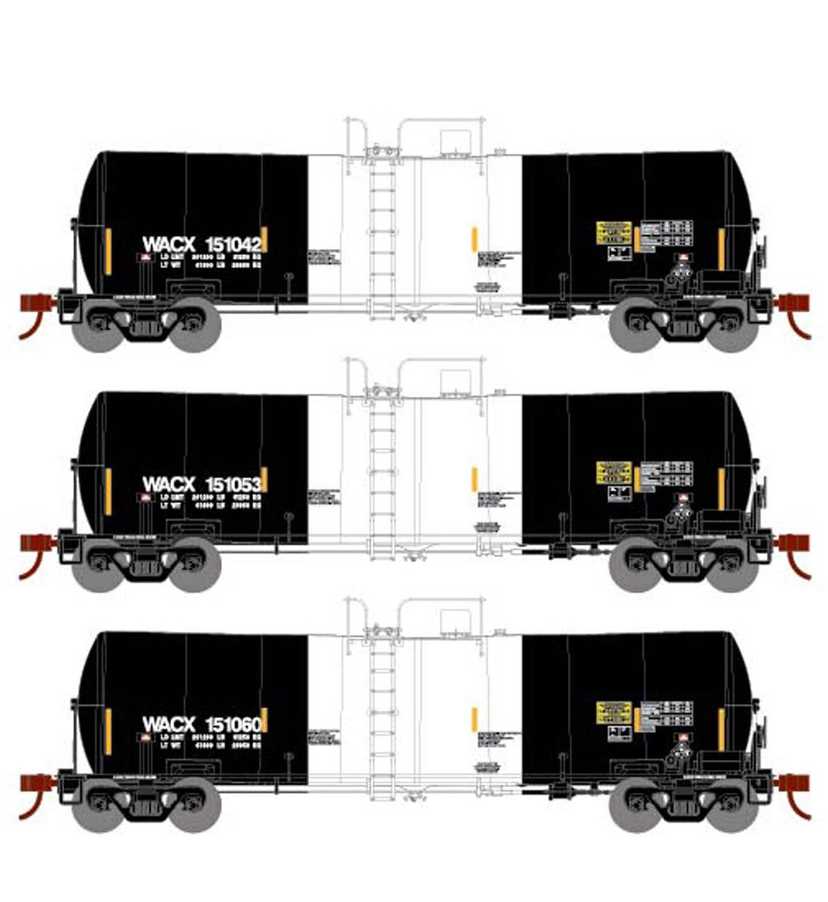 Athearn 16365 HO Scale 16k Clay Slurry Tank Car PCS WACX